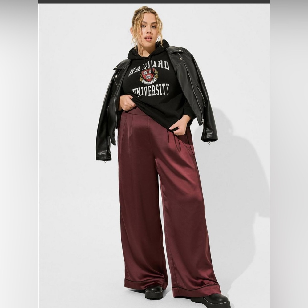 Torrid Burgundy Wide Leg Pants
